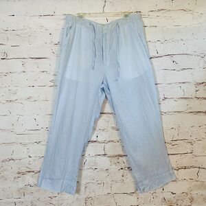 Successo Uomo by Phita 100% Linen Pants Mens 38x32 Sky Blue Lightweight Trousers